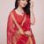 Red silk blend checked saree with blouse