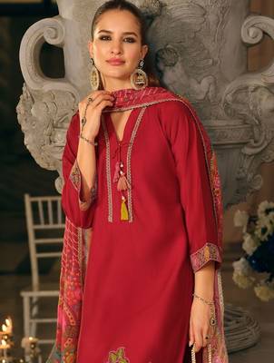 Women Ethnic Motifs Dyed Regular Thread Work Kurta with Trousers & With Dupatta 6