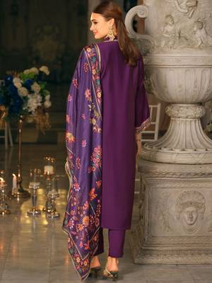 Women Ethnic Motifs Embroidered Regular Thread Work Kurta with Trousers & With Dupatta 5