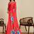 Red silk blend printed saree with blouse