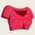 Red silk blend printed saree with blouse