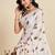 White silk blend printed saree with blouse