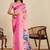 Pink silk blend printed saree with blouse
