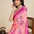 Pink silk blend printed saree with blouse