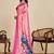 Pink silk blend printed saree with blouse