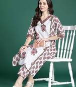Women Ethnic Motifs Printed Regular Pure Cotton Kurta with Trousers