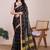 Black silk blend checked saree with blouse