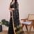 Black silk blend checked saree with blouse