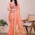Peach silk blend woven design saree with blouse