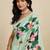 Sea green silk blend printed saree with blouse