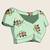 Sea green silk blend printed saree with blouse