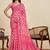 Pink linen printed saree with blouse