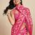 Pink linen printed saree with blouse