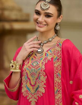 Women Ethnic Motifs Embroidered Regular Sequinned Kurta with Trousers & With Dupatta 3