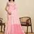 Pink linen printed saree with blouse