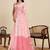 Pink linen printed saree with blouse