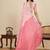 Pink linen printed saree with blouse