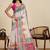 Off white linen printed saree with blouse
