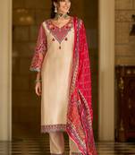 Women Ethnic Motifs Embroidered Regular Thread Work Kurta with Trousers & With Dupatta