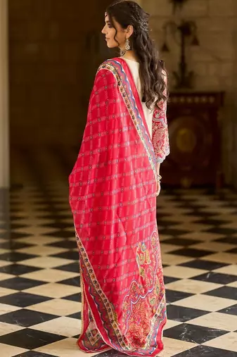 Women Ethnic Motifs Embroidered Regular Thread Work Kurta with Trousers & With Dupatta