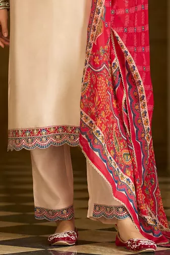 Women Ethnic Motifs Embroidered Regular Thread Work Kurta with Trousers & With Dupatta
