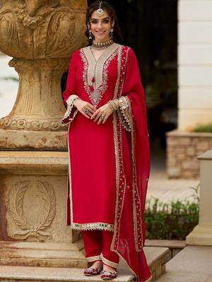 Women Ethnic Motifs Embroidered Regular Kurta with Trousers & With Dupatta 5