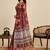 Maroon linen printed saree with blouse