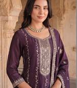 Women Ethnic Motifs Embroidered Regular Thread Work Kurta with Trousers & With Dupatta