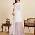 White linen woven design saree with blouse