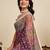 Purple linen printed saree with blouse
