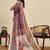 Purple linen printed saree with blouse