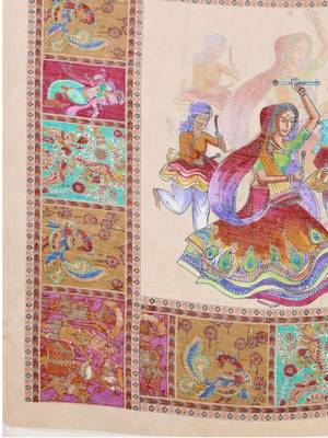 Purple linen printed saree with blouse 5