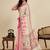 Cream linen printed saree with blouse