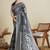 Grey silk blend woven design saree with blouse