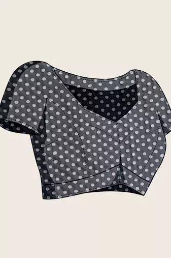 Grey silk blend woven design saree with blouse