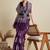 Purple silk blend printed saree with blouse