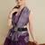 Purple silk blend printed saree with blouse