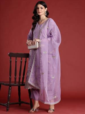 Ethnic Motifs Embroidered Kurta with Trousers & With Dupatta 1