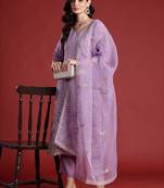 Ethnic Motifs Embroidered Kurta with Trousers & With Dupatta