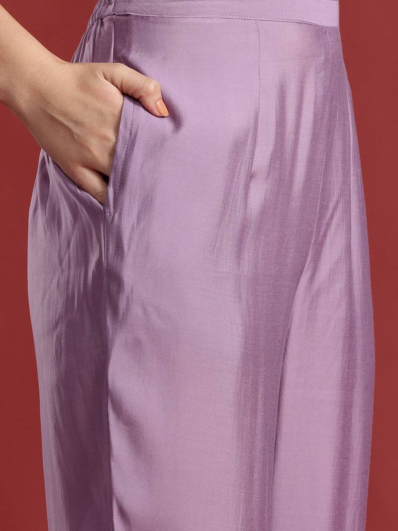 Ethnic Motifs Embroidered Kurta with Trousers & With Dupatta