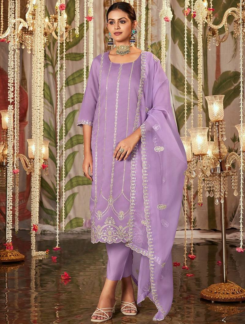 Women Ethnic Motifs Embroidered Regular Thread Work Kurta with Trousers & With Dupatta