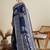 Navy blue silk blend woven design saree with blouse