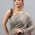 Grey polyester woven design saree with blouse