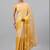 Gold polyester solid saree with blouse