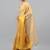 Gold polyester solid saree with blouse