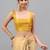 Gold polyester solid saree with blouse
