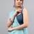 Blue linen printed saree with blouse