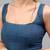 Blue linen printed saree with blouse