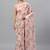 Pink organza printed saree with blouse