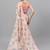 Pink organza printed saree with blouse